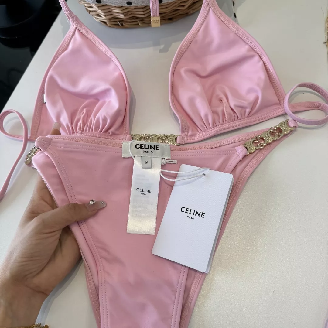 셀린느 로고 포인트 분리형 비키니 수영복 상세 이미지 9