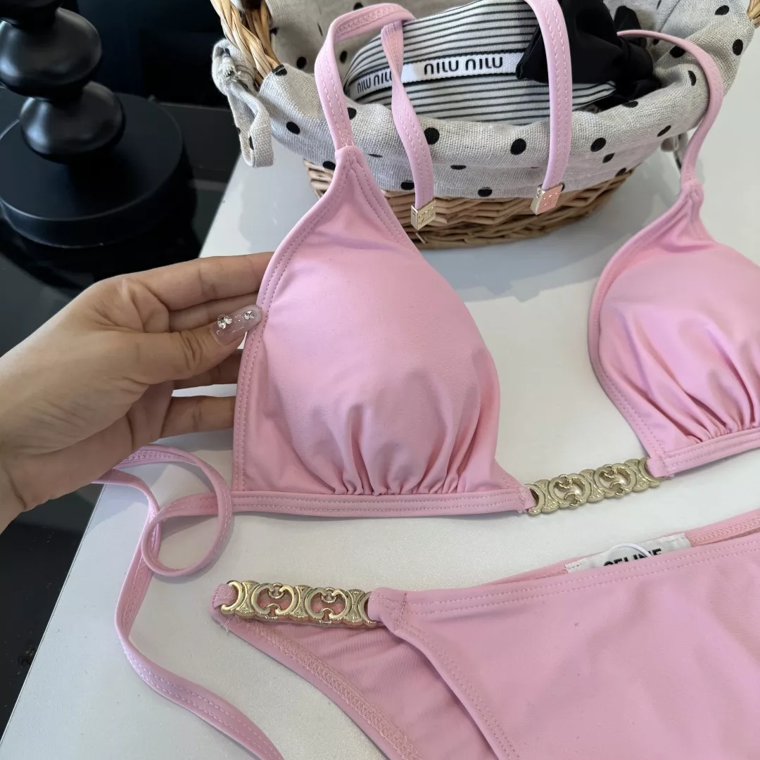 셀린느 로고 포인트 분리형 비키니 수영복 상세 이미지 6