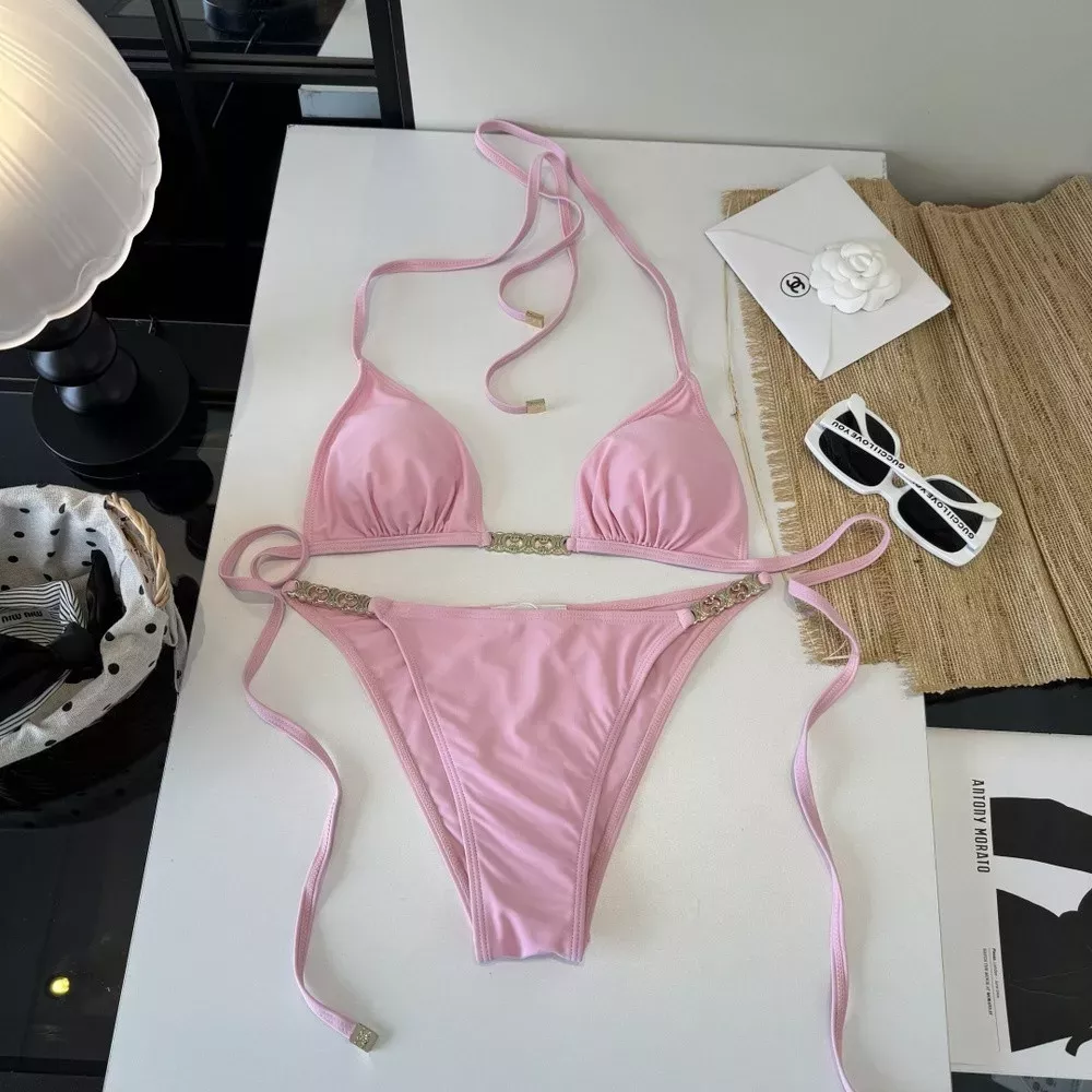 셀린느 로고 포인트 분리형 비키니 수영복