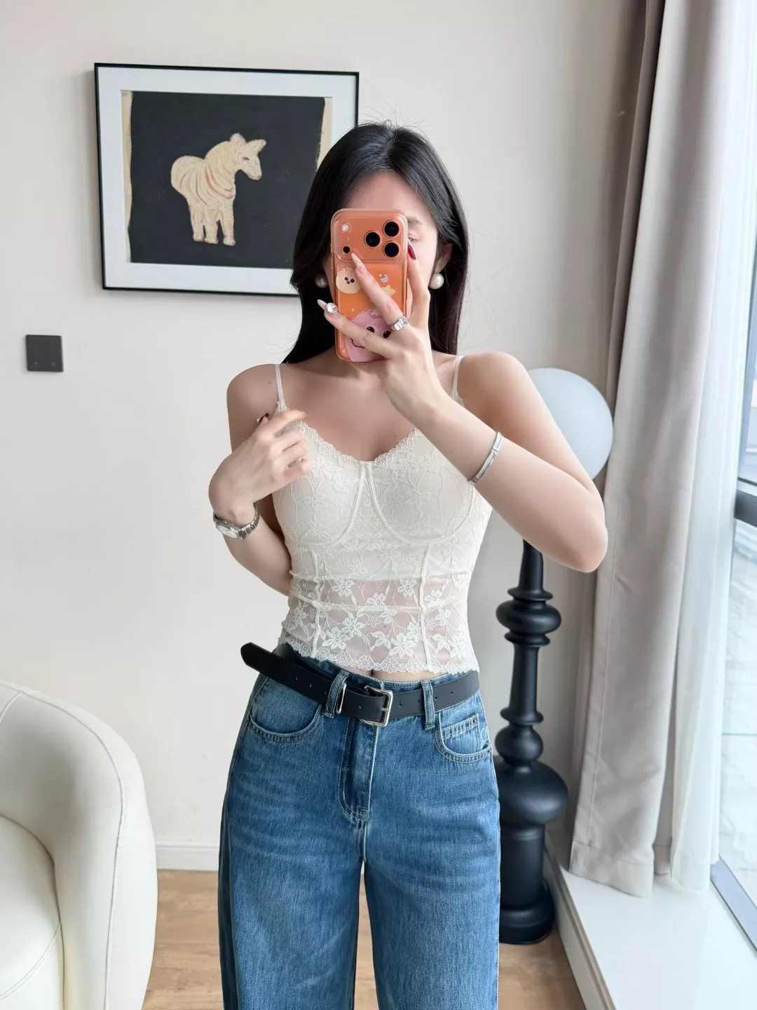 노브랜드 레이스 캡내장 슬림 브라탑 상세 이미지 19