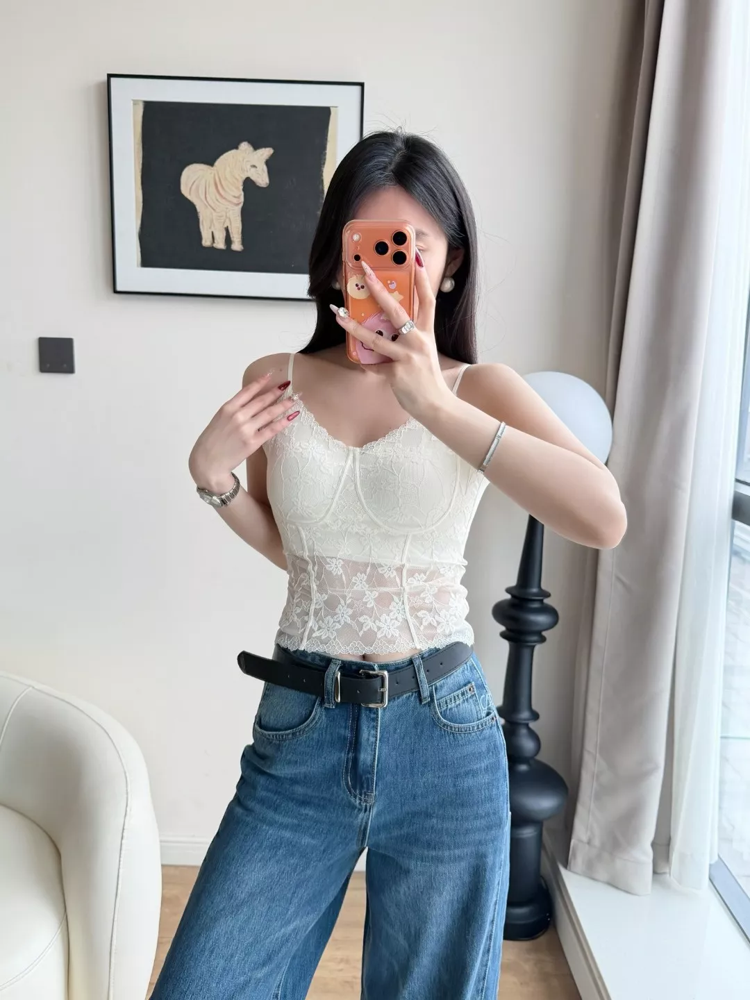 노브랜드 레이스 캡내장 슬림 브라탑 상세 이미지 21