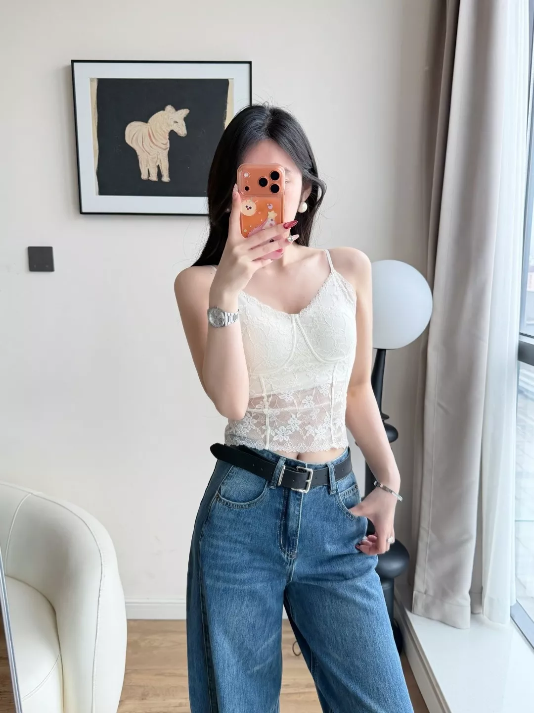 노브랜드 레이스 캡내장 슬림 브라탑 상세 이미지 24