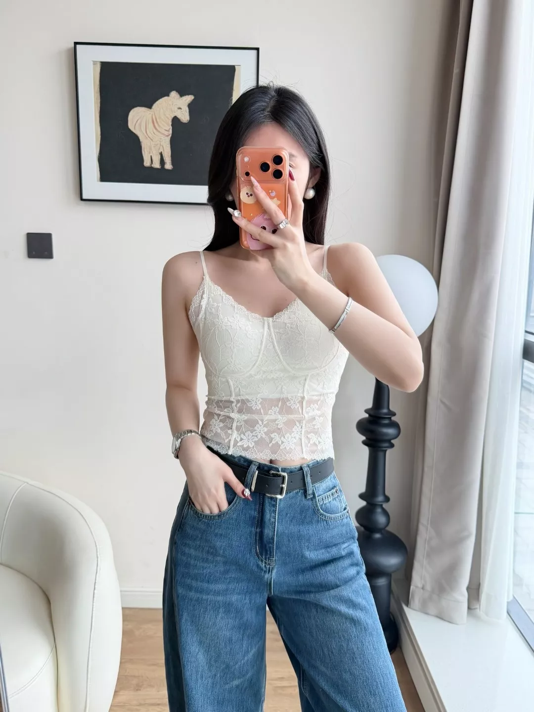 노브랜드 레이스 캡내장 슬림 브라탑 상세 이미지 20