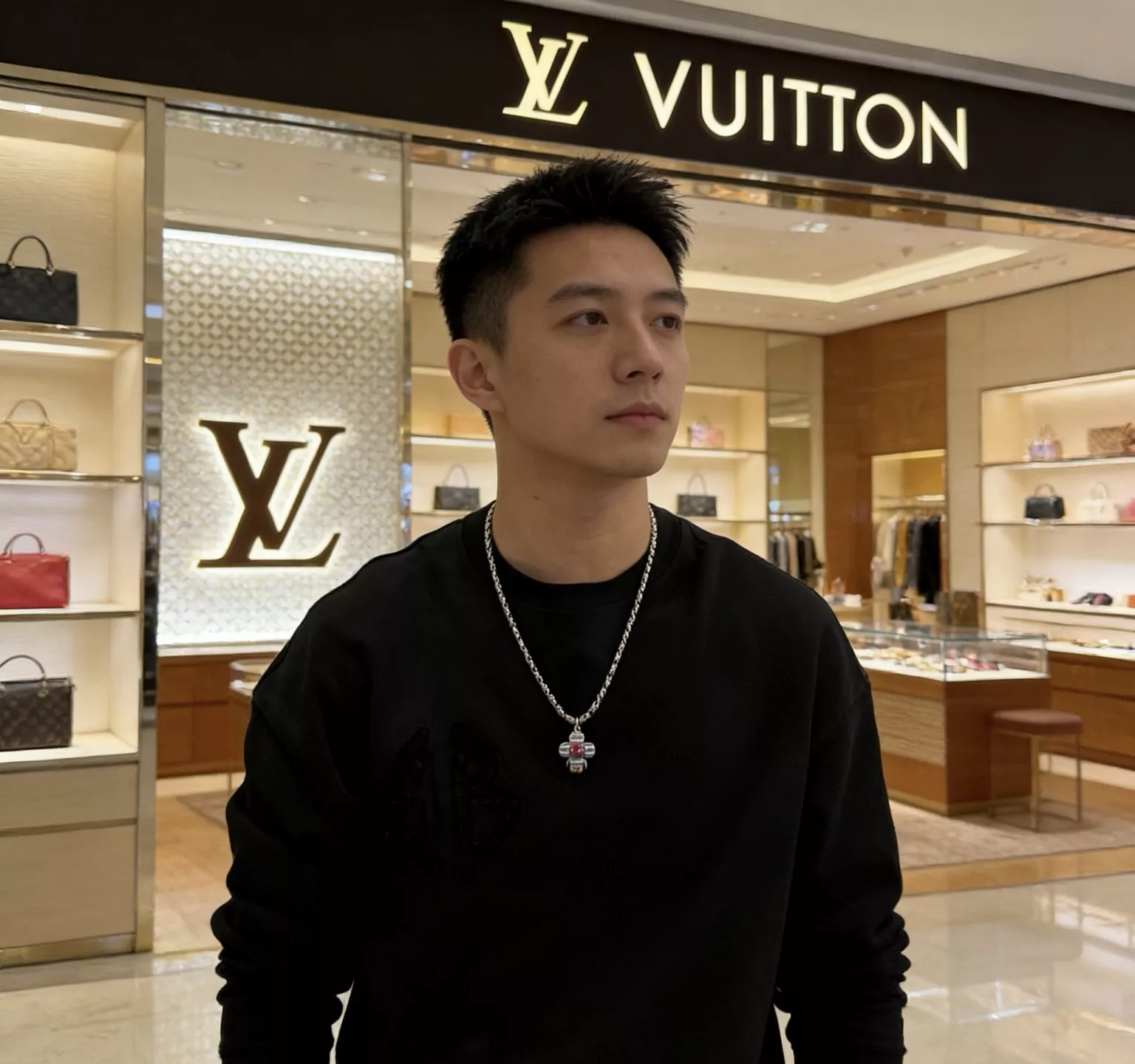 루이비통 빈티지 실버 체인 목걸이 상세 이미지 5