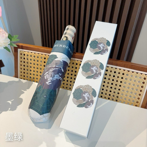 버버리 체크 패턴 자동 3단 양우산