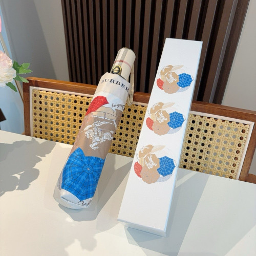 버버리 체크 패턴 자동 3단 양우산
