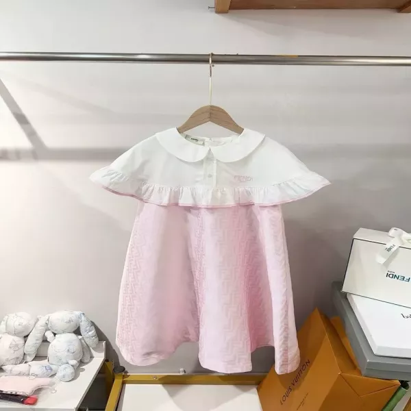 펜디 FF 자카드 배색 카라 원피스