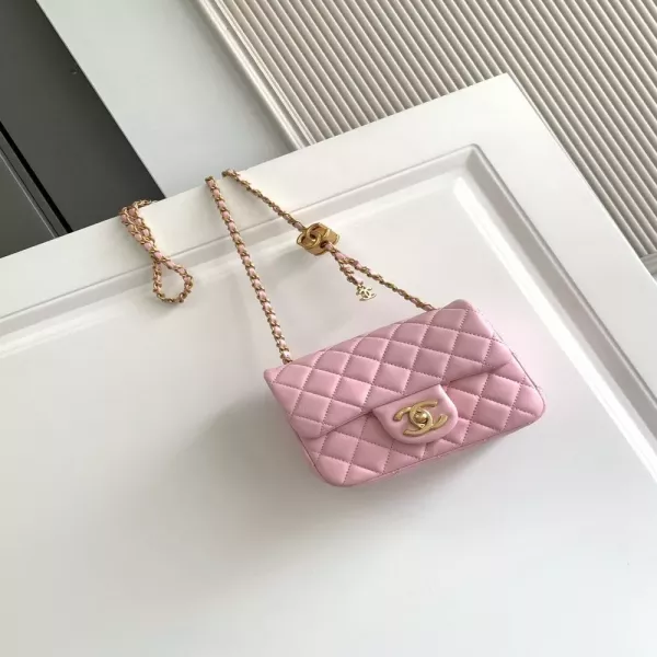 샤넬 더블 로고 체인 퀼팅 미니 백