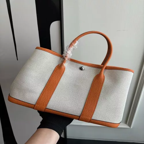 에르메스 캔버스 배색 데일리 핸드백