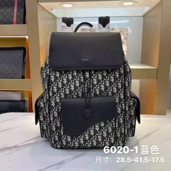 디올 오블리크 패턴 플랩 백팩