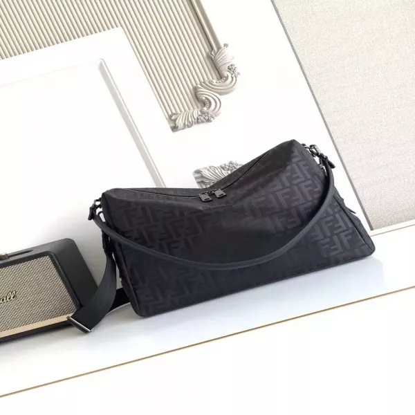 펜디 블랙 나일론 FF 패턴 빅 토트백
