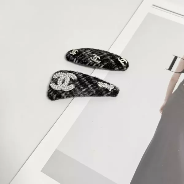 샤넬 빈티지 트위드 헤어핀 세트