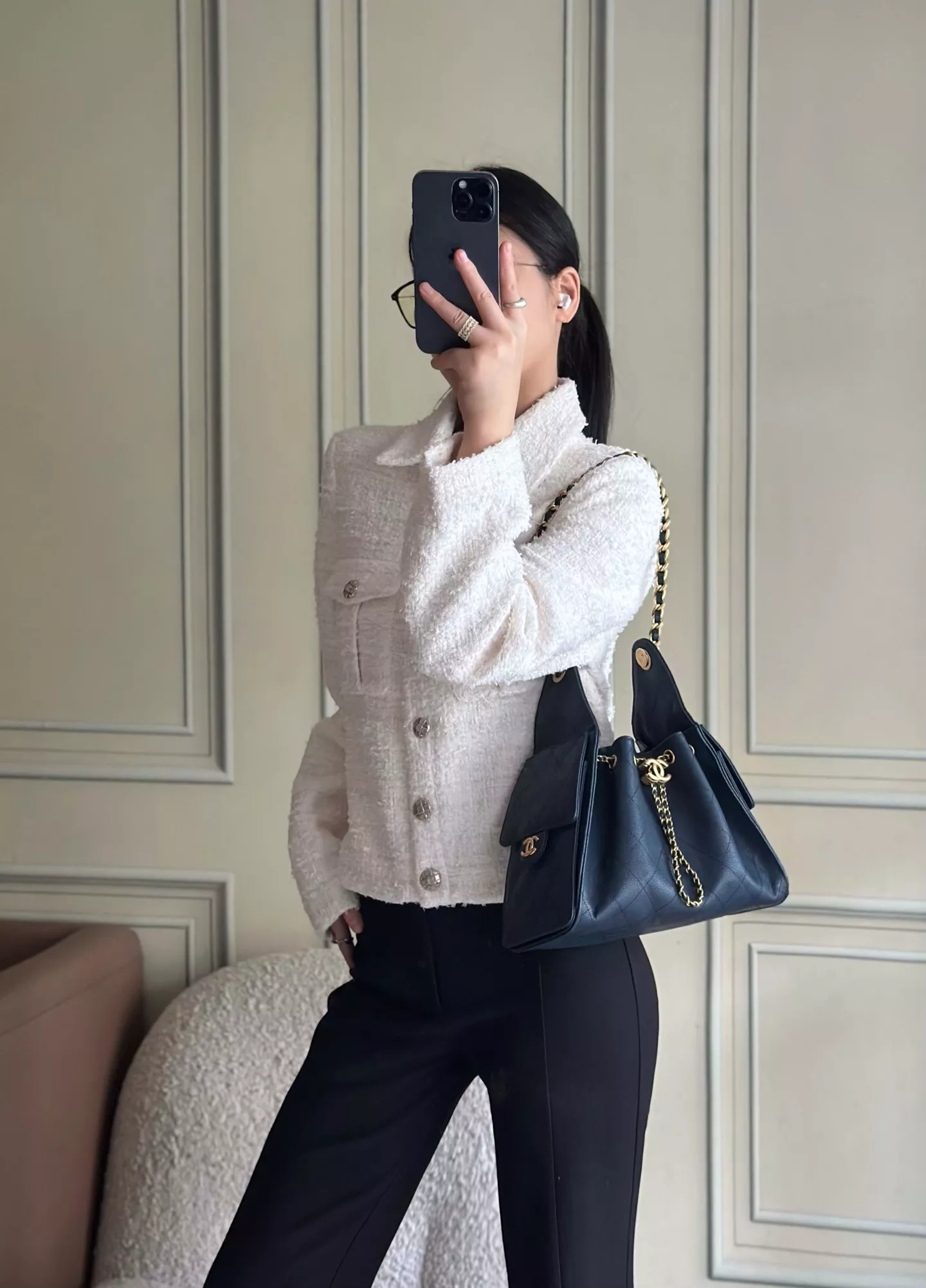 샤넬 복고 체인 퀼팅 호보백 상세 이미지 9