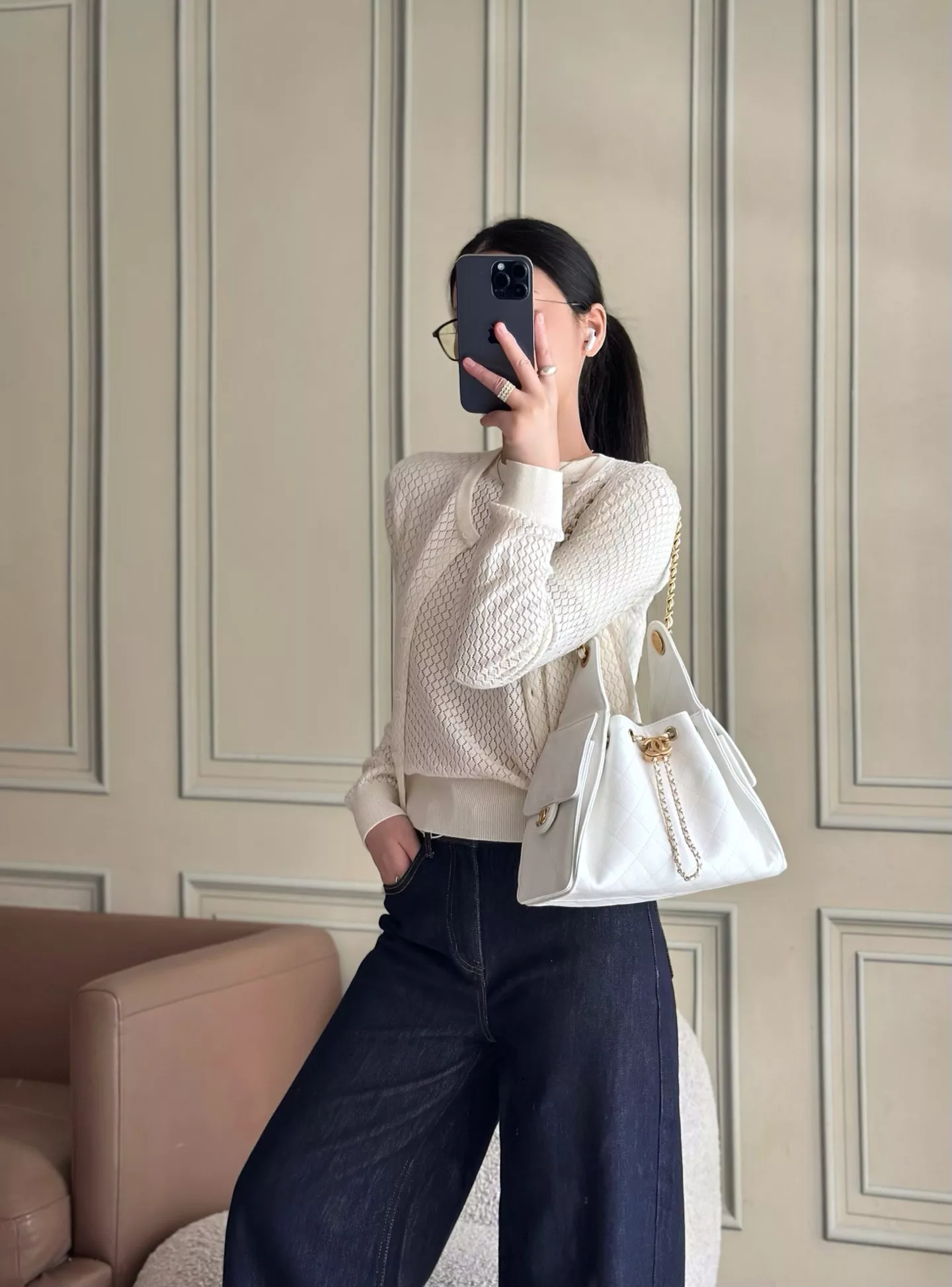샤넬 빈티지 체인 호보 숄더백 상세 이미지 9