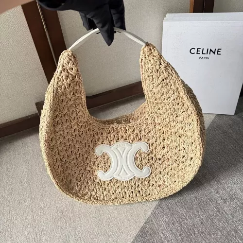 셀린느 클래식 파니에 라피아 숄더백