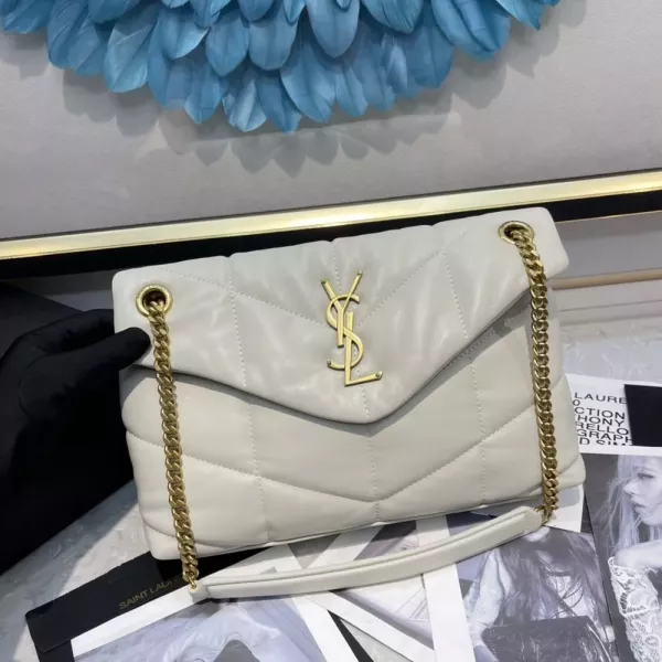 입생로랑 루루 퍼퍼 퀼팅 램스킨 체인백