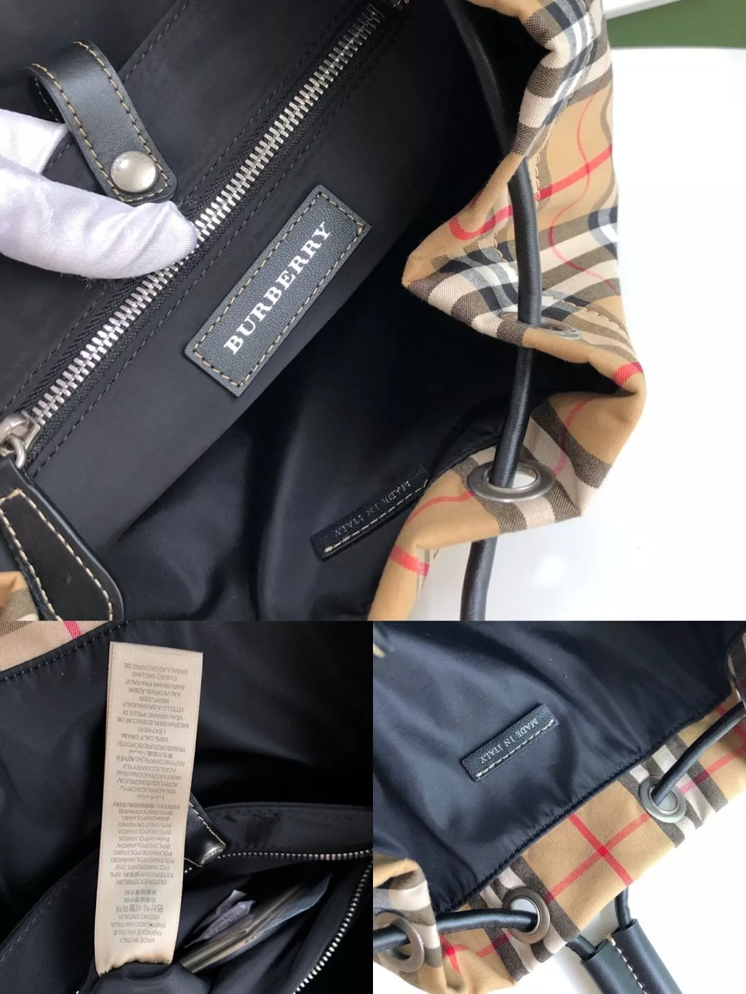 버버리 빈티지 체크 코튼 백팩 상세 이미지 7