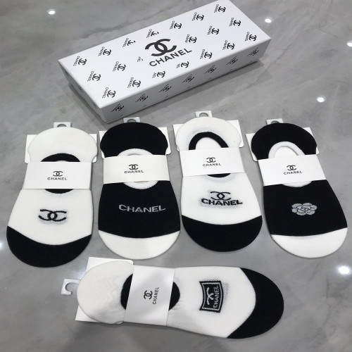 샤넬 순면 덧신 양말 5종 세트