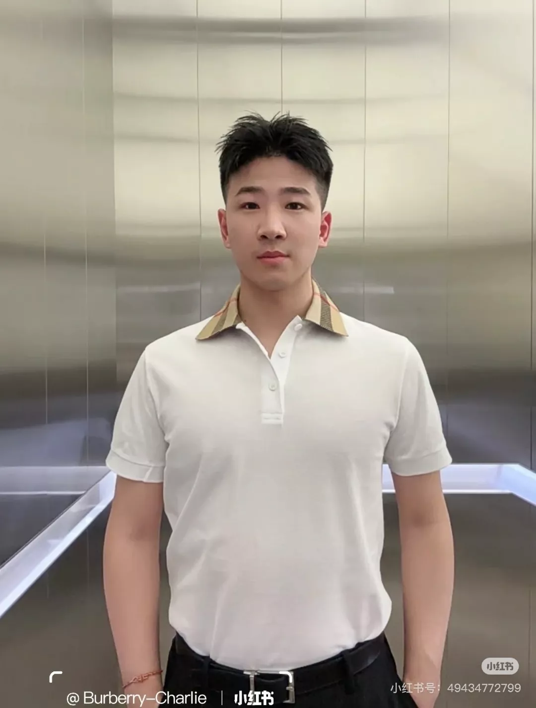 버버리 체크 칼라 코튼 피케 폴로 상세 이미지 19