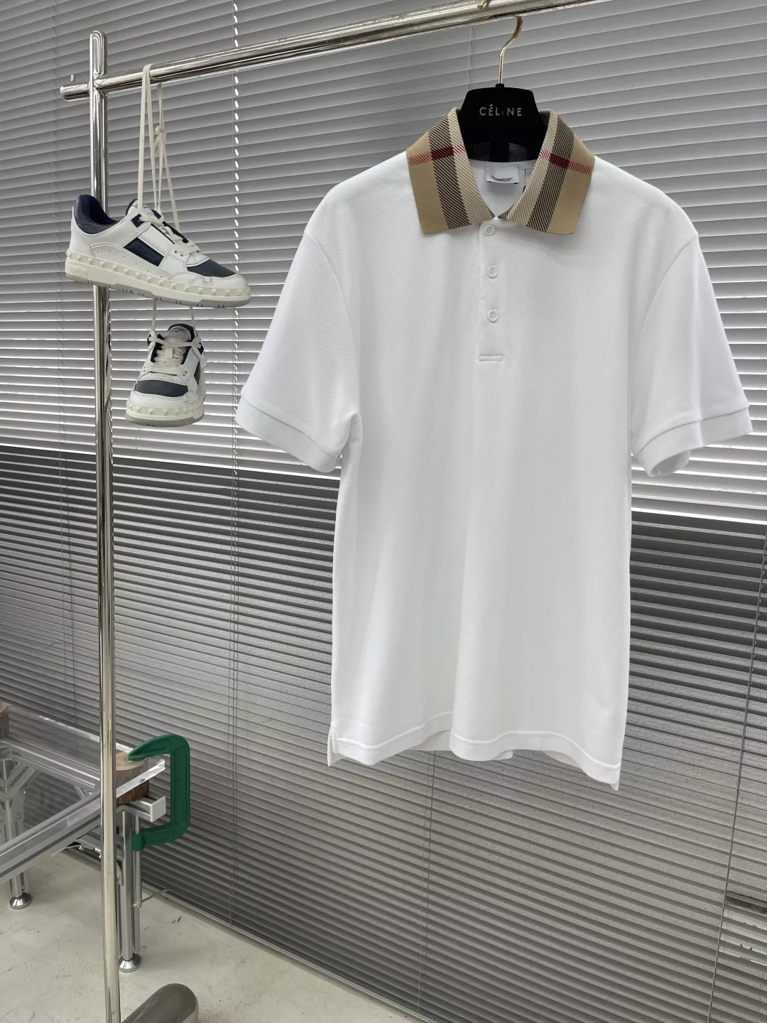 버버리 체크 칼라 코튼 피케 폴로 상세 이미지 1