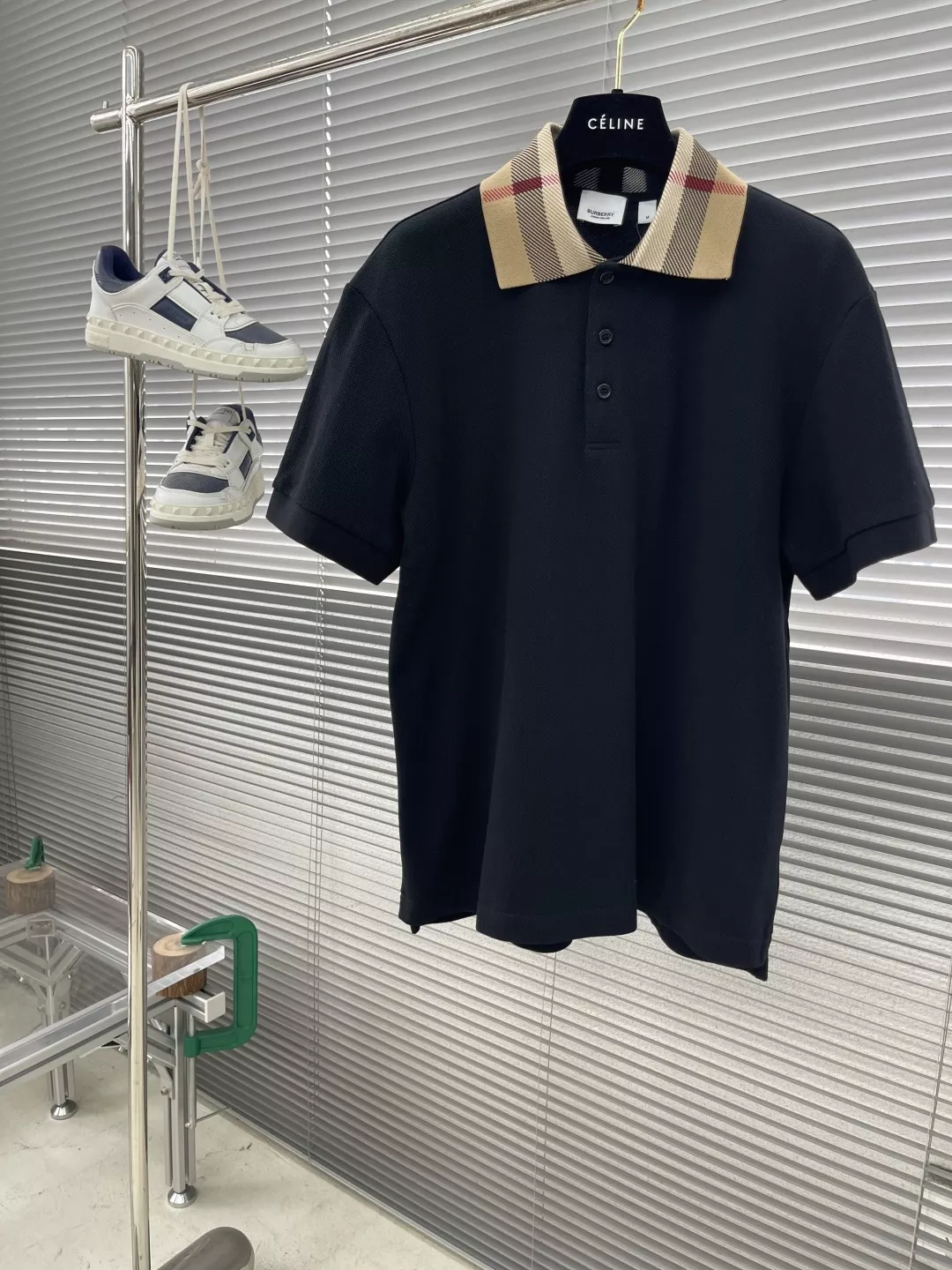 버버리 체크 칼라 코튼 피케 폴로 상세 이미지 8