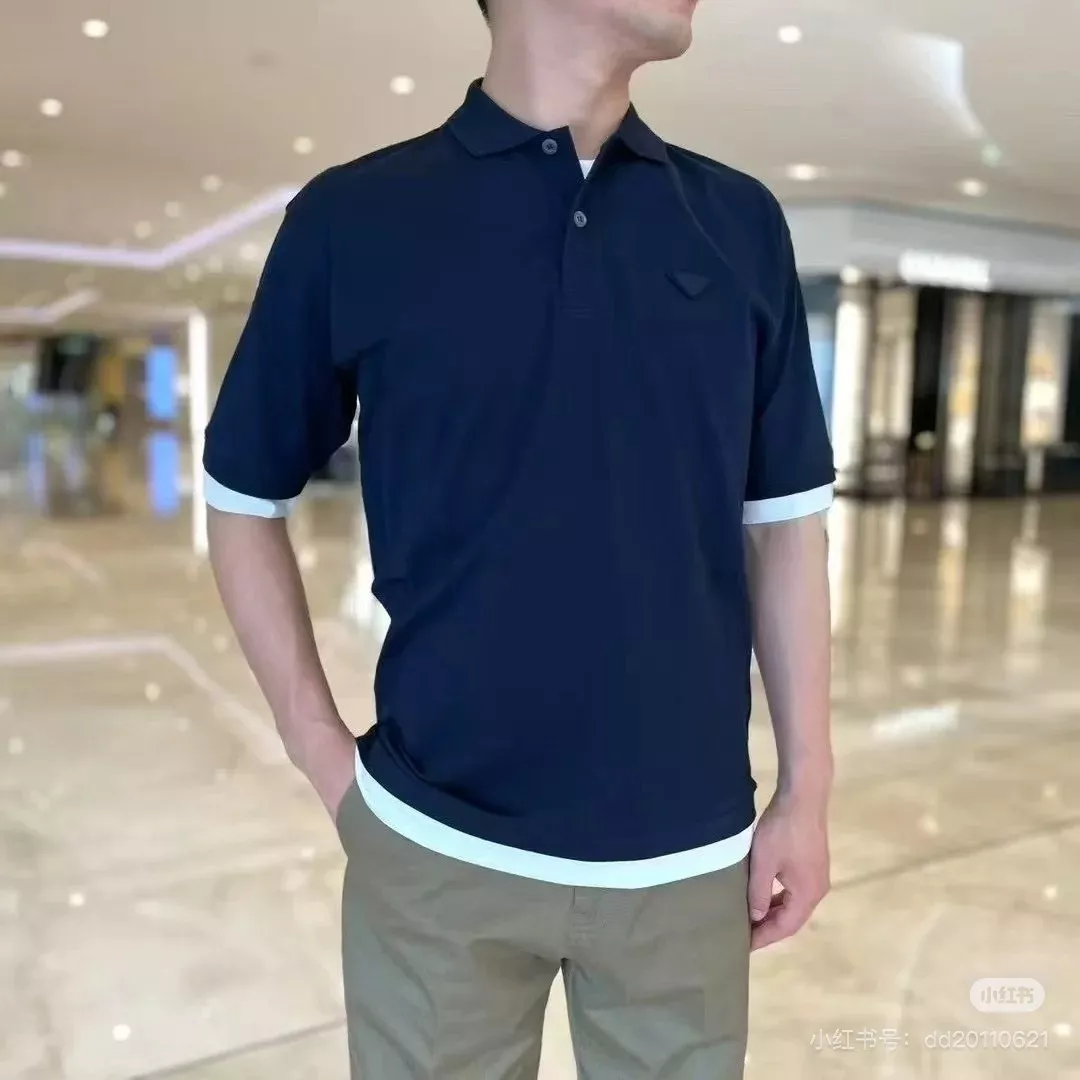프라다 삼각 로고 배색 피케 폴로 셔츠 상세 이미지 17