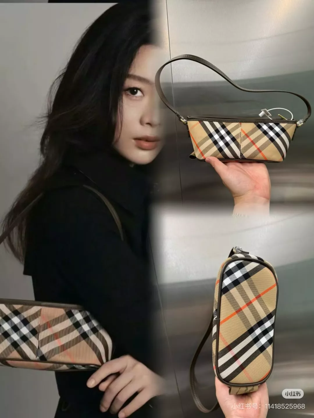 버버리 체크 패브릭 숄더 스타일 백 상세 이미지 11