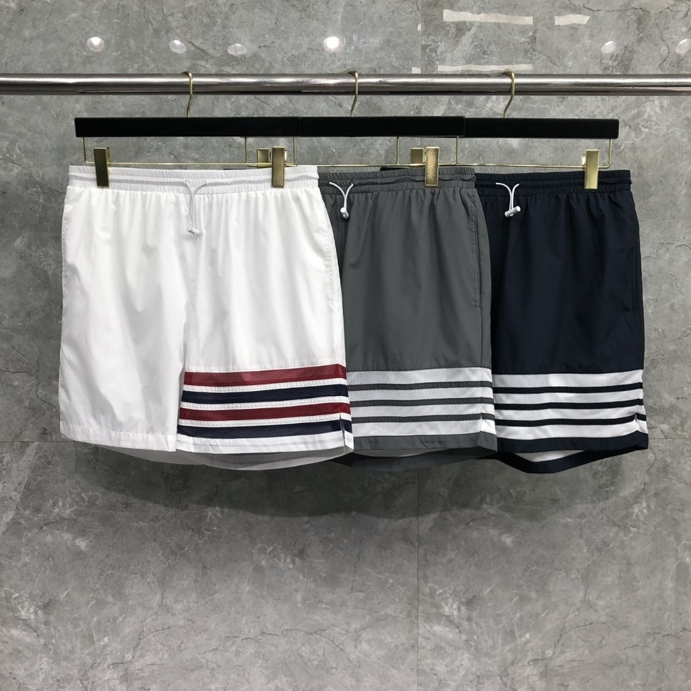 톰브라운 사선 스트라이프 밴딩 메쉬 반바지