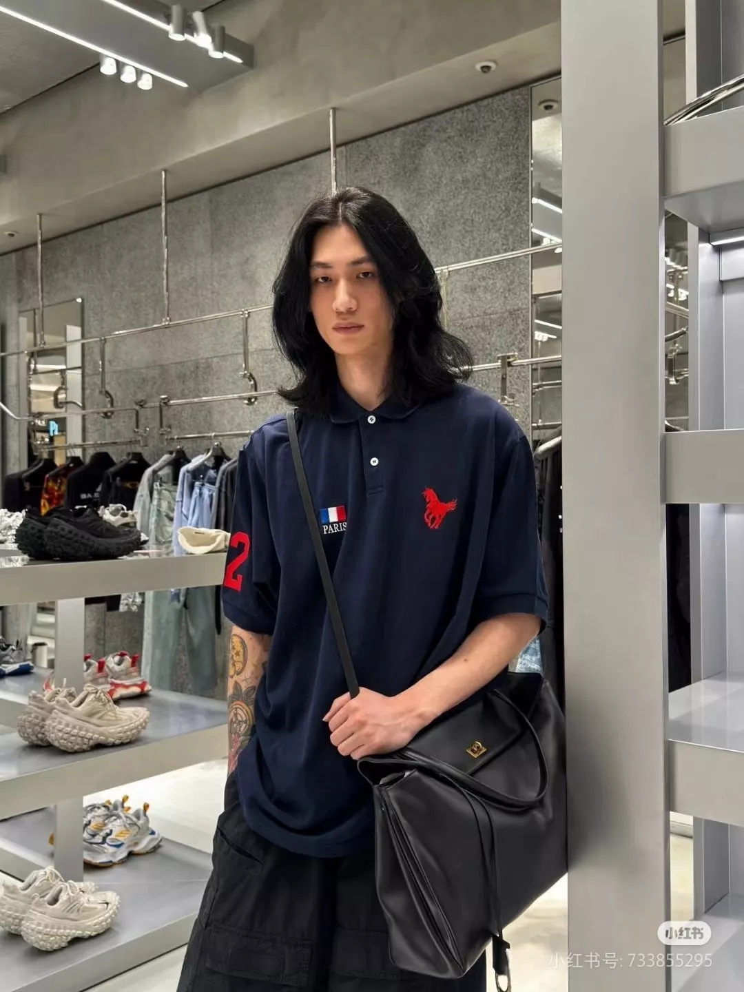 에르메스 파리 전마 자수 반소매 폴로 셔츠 상세 이미지 10