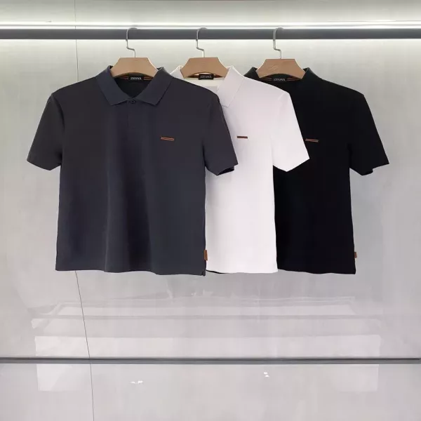 제냐 브이넥 버튼 니트 카라 상의