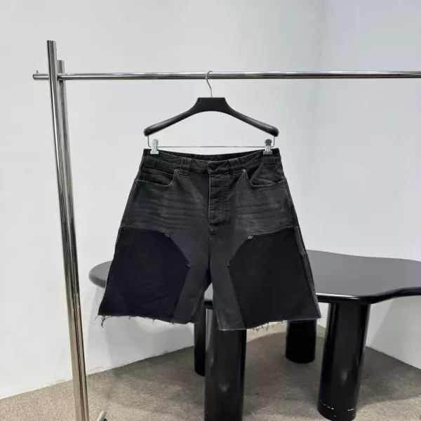 발렌시아가 워싱 디스트로이드 배기 카고 데님 반바지
