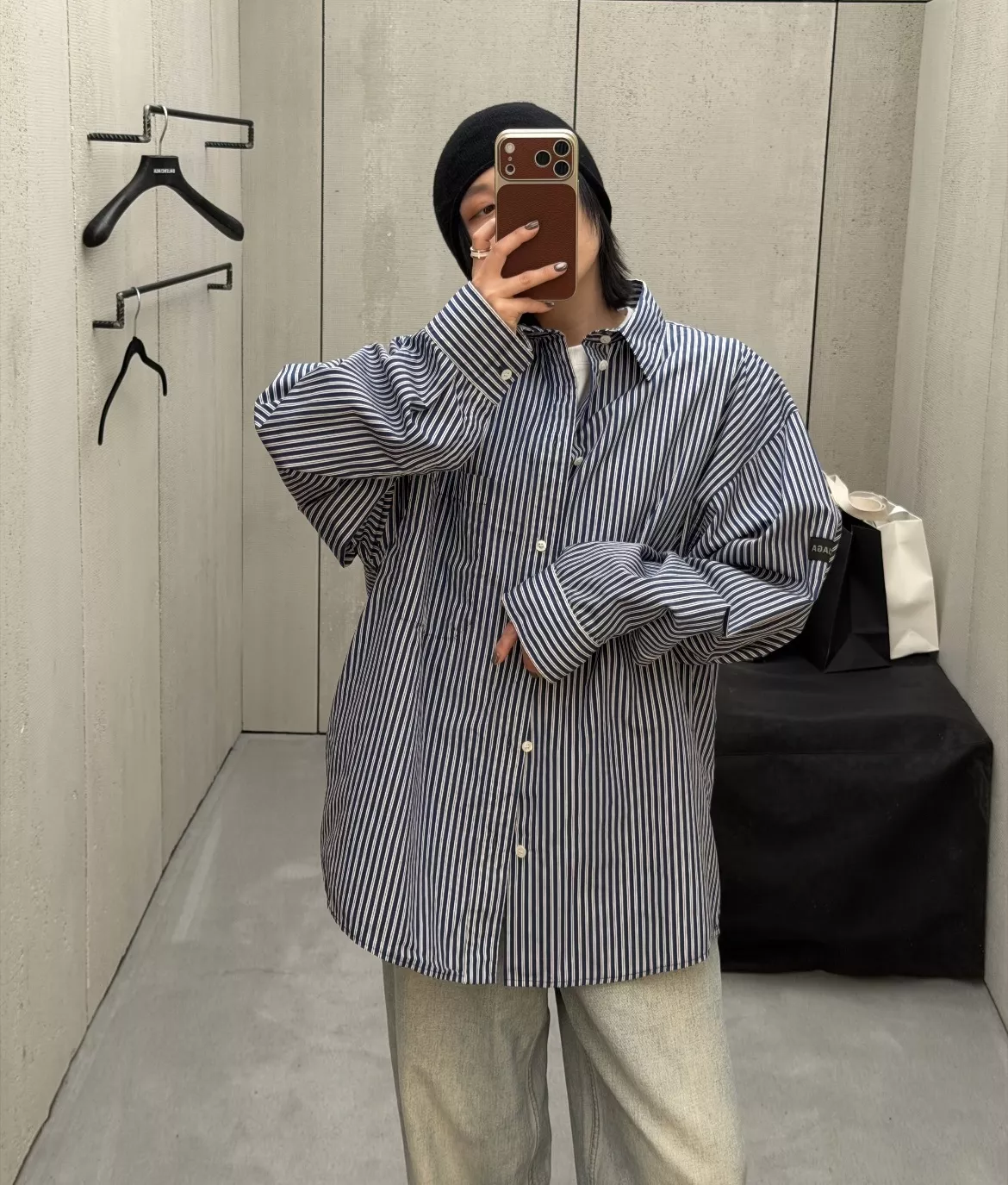발렌시아가 스트라이프 포플린 오버핏 셔츠 상세 이미지 20