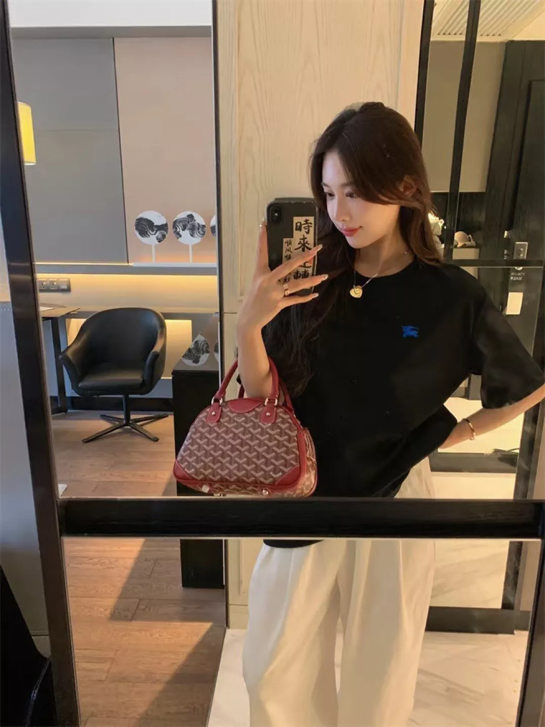 버버리 블루 전마 자수 코튼 반팔 티셔츠 상세 이미지 23