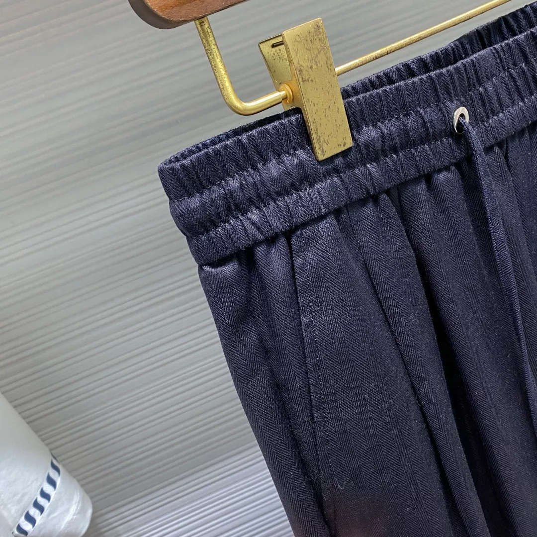 브루넬로쿠치넬리 블루 텐셀 린넨 혼방 드로스트링 팬츠 상세 이미지 4