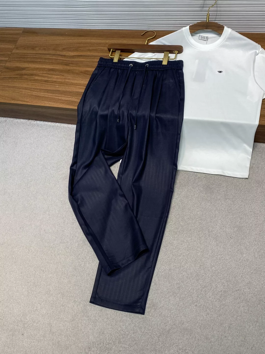 브루넬로쿠치넬리 블루 텐셀 린넨 혼방 드로스트링 팬츠 상세 이미지 8