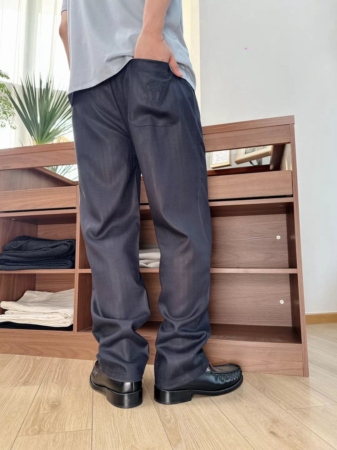 브루넬로쿠치넬리 블루 텐셀 린넨 혼방 드로스트링 팬츠 상세 이미지 26