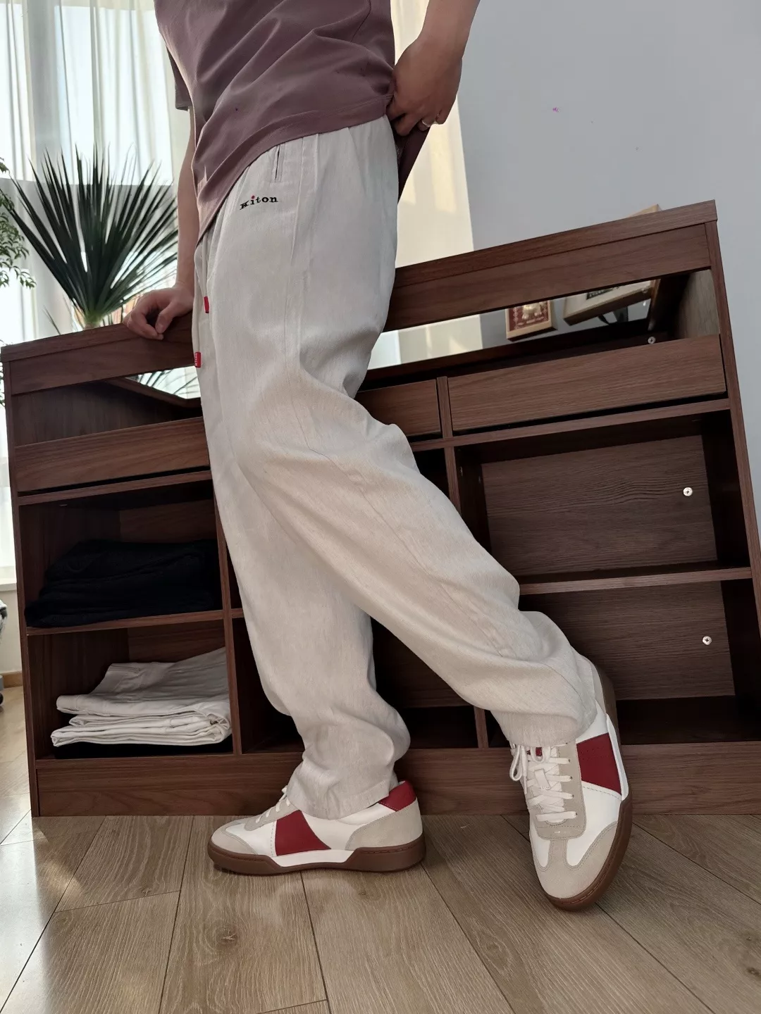 키톤 리넨 블렌드 드로스트링 팬츠 상세 이미지 22