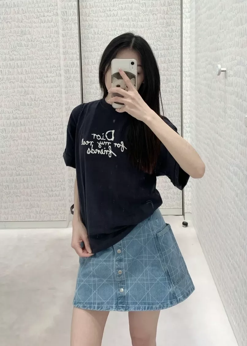 디올 자수 로고 코튼 반팔 티셔츠 상세 이미지 33