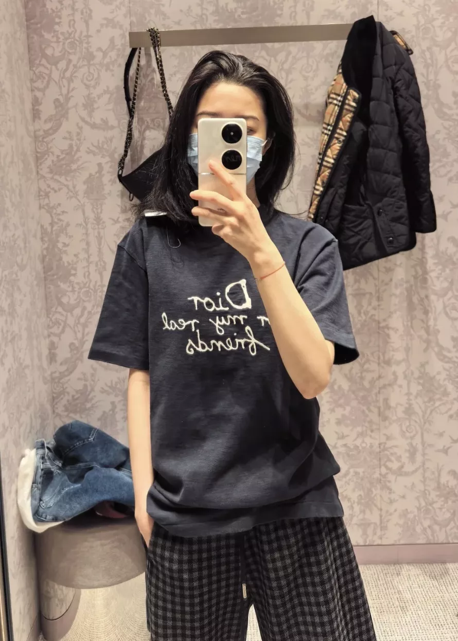 디올 자수 로고 코튼 반팔 티셔츠 상세 이미지 29