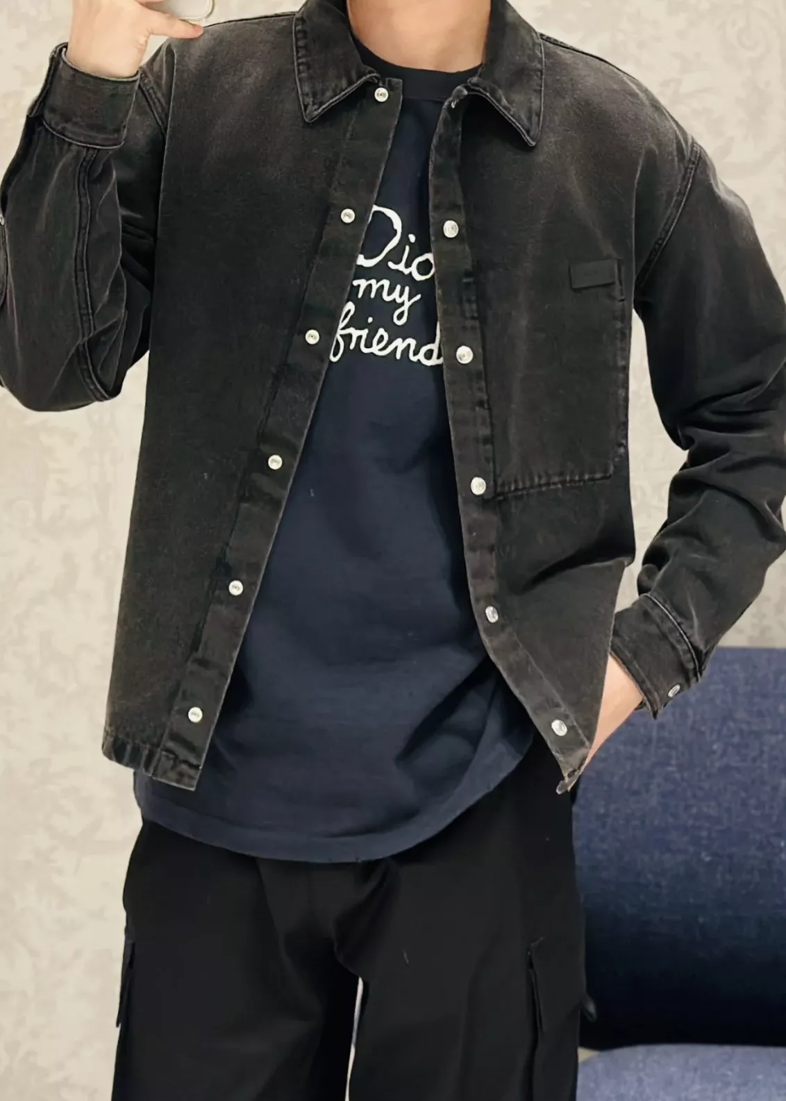 디올 자수 로고 코튼 반팔 티셔츠 상세 이미지 23
