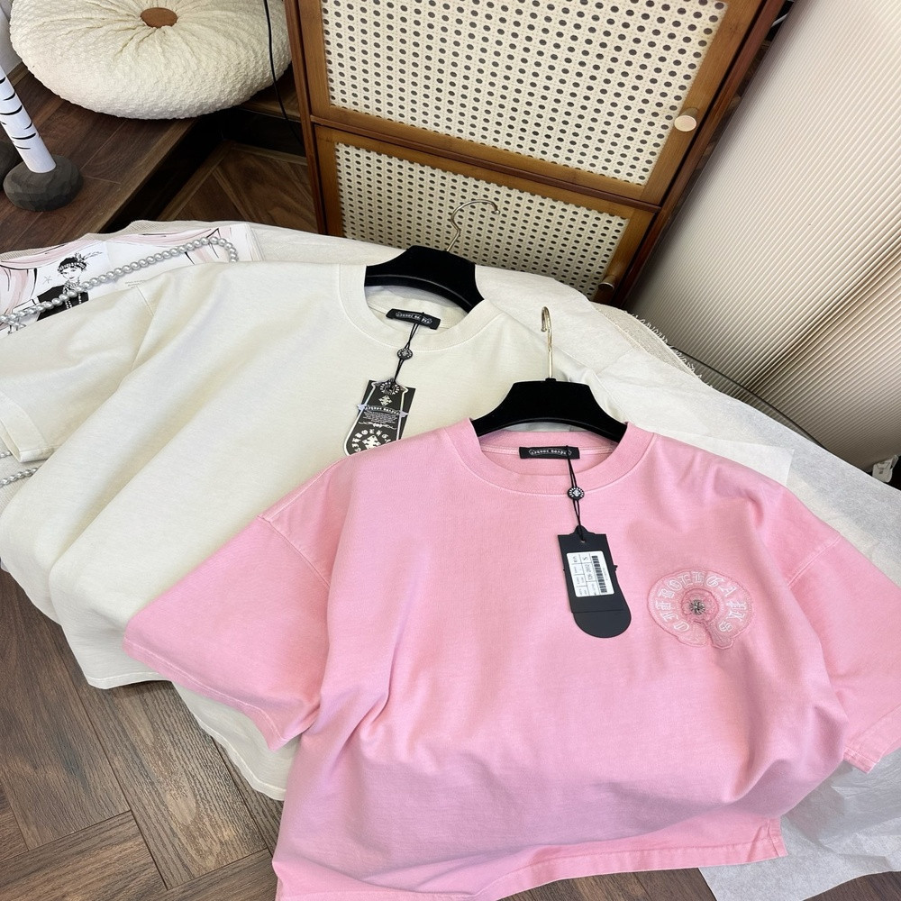크롬하츠 크로스 패치 자수 오버핏 티셔츠