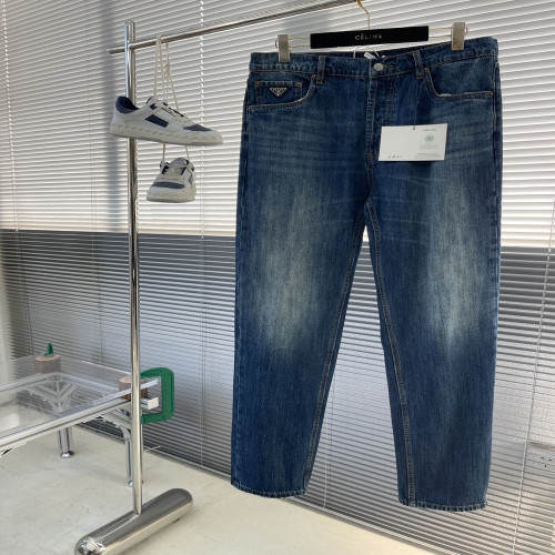 프라다 삼각 로고 워싱 데님 팬츠