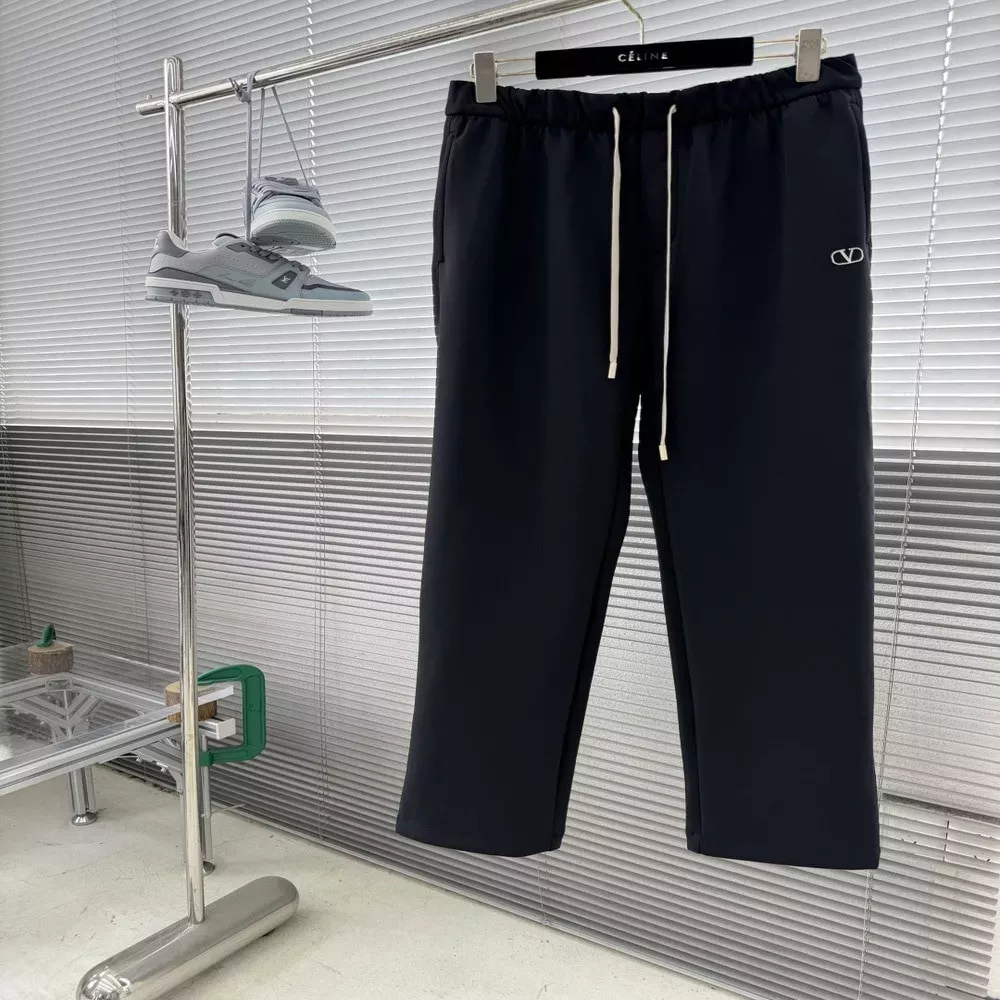 발렌티노 로고 자수 밴딩 스트레이트 팬츠
