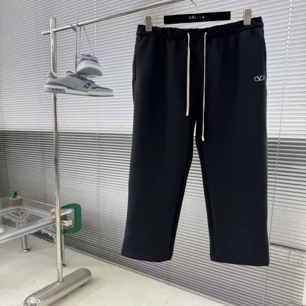 발렌티노 로고 자수 밴딩 스트레이트 팬츠