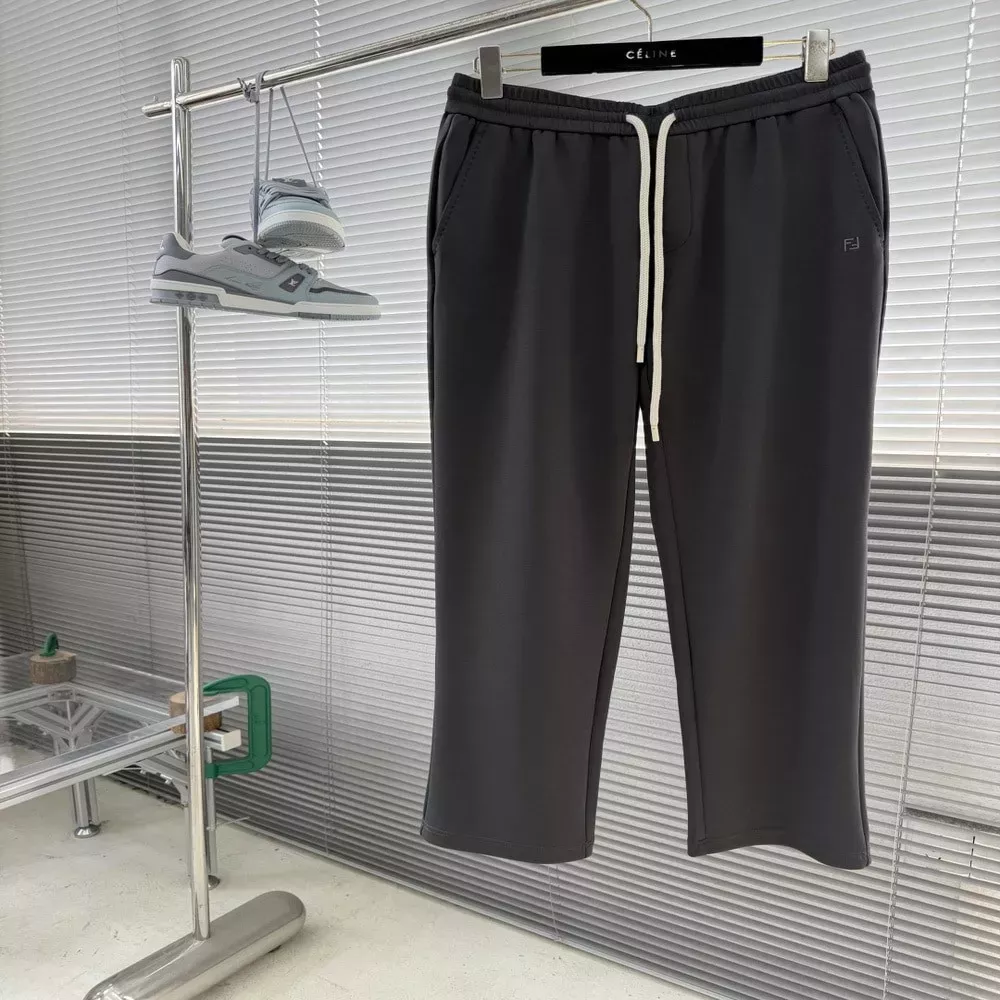 펜디 로고 자수 스트레이트 밴딩 팬츠