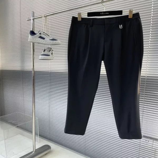 펜디 금속 로고 디테일 울 팬츠