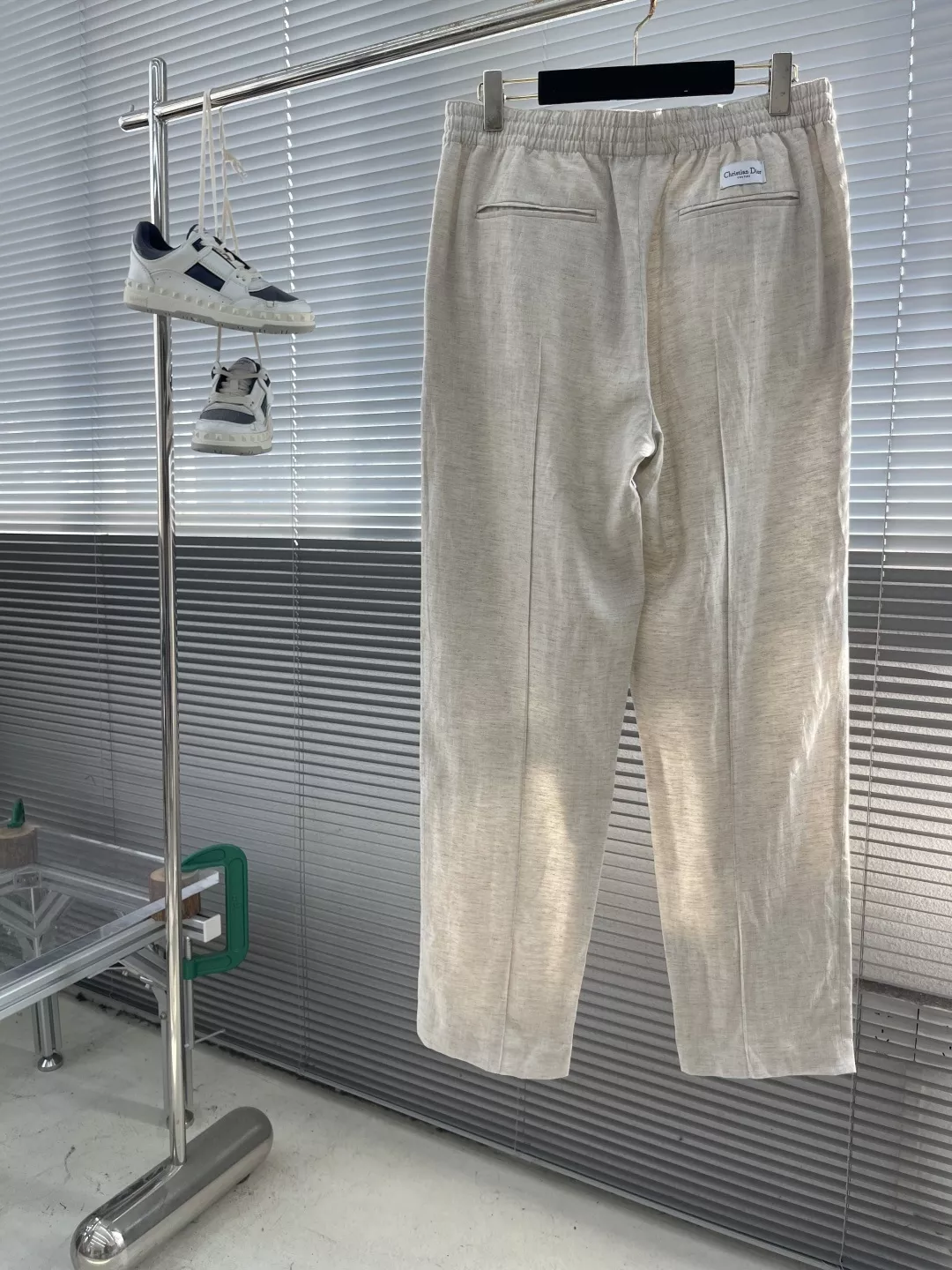 디올 리넨 블렌드 밴딩 팬츠 상세 이미지 2