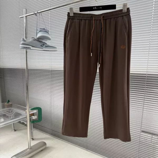 로로피아나 자수 포인트 와이드 밴딩 팬츠