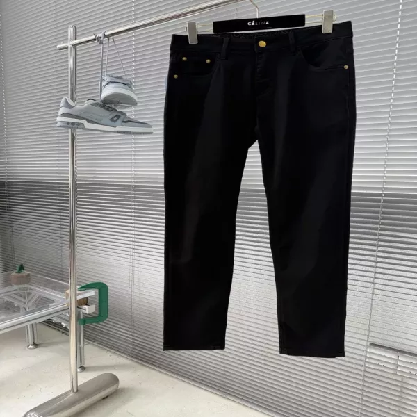 로에베 클래식 블랙 워싱 데님 팬츠