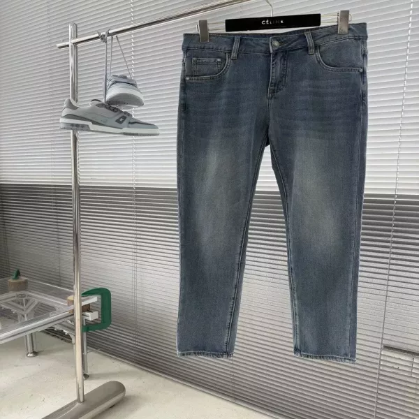 제냐 슬림 핏 워싱 데님 팬츠